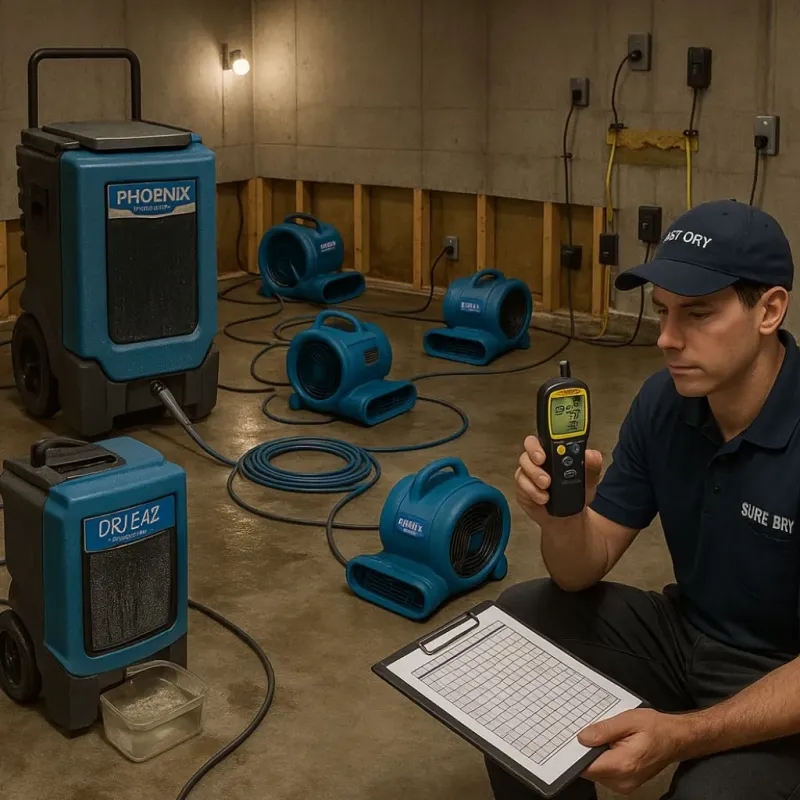 Structural Drying and Dehumidification process in Nelson County, VA
